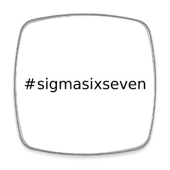 #sigmasixseven - Viereckiger Kühlschrankmagnet - Weiß - Vorne