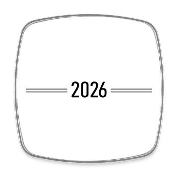 2026_linie - Square fridge magnet - white - Front