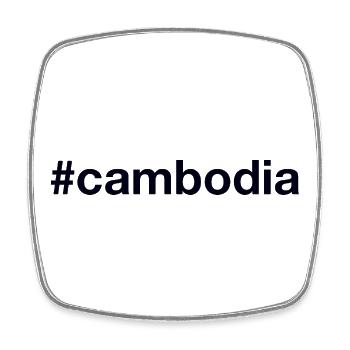 Cambodia Kambodscha Hashtag - Viereckiger Kühlschrankmagnet - Weiß - Vorne