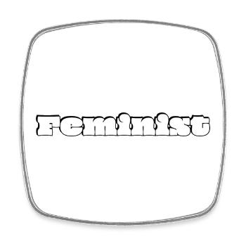 féministe - Magnet carré - blanc - Devant