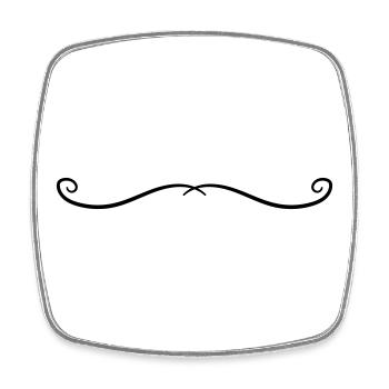 Ornament Line - Square fridge magnet - white - Front