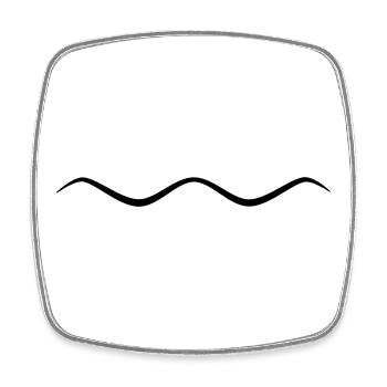 Ligne ondulée de la vague symbolique - Magnet carré - blanc - Devant