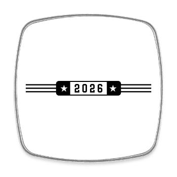 2026 - Square fridge magnet - white - Front