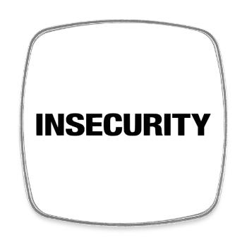 INSECURITY – Minimalist Uniform Style Statement - Square fridge magnet - white - Front