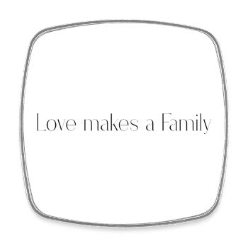 L’amour fait une famille - Magnet carré - blanc - Devant