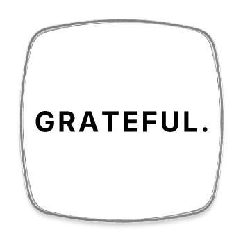 Grateful - Attitude de Gratitude - Magnet carré - blanc - Devant