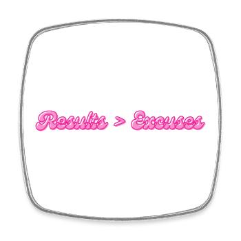 Résultats > Excuses | Dicton motivant - Magnet carré - blanc - Devant