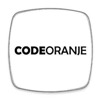 Code Oranje - Nederland - Netherlands Niederlande - Viereckiger Kühlschrankmagnet - Weiß - Vorne