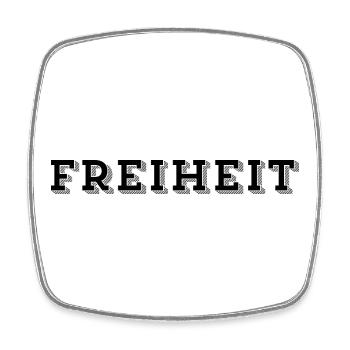 FREIHEIT – Grenzenlos und frei - Viereckiger Kühlschrankmagnet - Weiß - Vorne