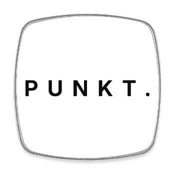 PUNKT. Ein Wort reicht. - Viereckiger Kühlschrankmagnet - Weiß - Vorne