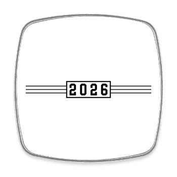 2026 year line - Square fridge magnet - white - Front