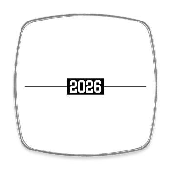 2026 - Square fridge magnet - white - Front