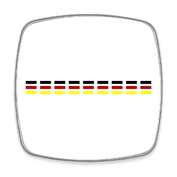 Deutschland Fahne - Viereckiger Kühlschrankmagnet - Weiß - Vorne