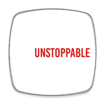 UnstoppableW - Viereckiger Kühlschrankmagnet - Weiß - Vorne