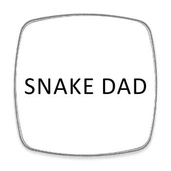 Minimalist snake dad, funny snake - Square fridge magnet - white - Front