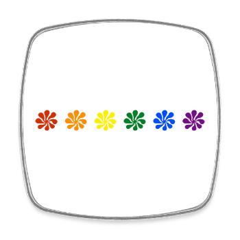 T-shirt fleuri arc-en-ciel | Chemise du Mois de la Fierté - Magnet carré - blanc - Devant