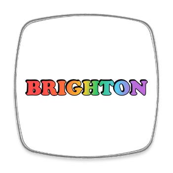 Brighton schwuler LGBTQ Rainbow Pride - Viereckiger Kühlschrankmagnet - Weiß - Vorne