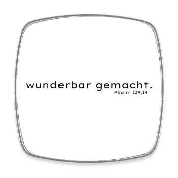Wunderbar Gemacht Typo Shirt - Viereckiger Kühlschrankmagnet - Weiß - Vorne