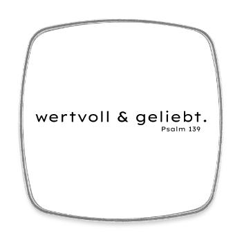 Wertvoll und Geliebt Psalm 139 - Viereckiger Kühlschrankmagnet - Weiß - Vorne