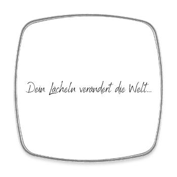 Dein Lächeln verändert die Welt - Viereckiger Kühlschrankmagnet - Weiß - Vorne