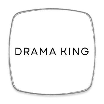 Drama King - Square fridge magnet - white - Front
