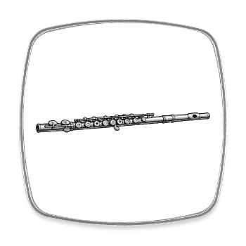 Flute Music - Square fridge magnet - white - Front