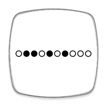 Nerdy Design "Primzahlen" bis 10 - Viereckiger Kühlschrankmagnet - Weiß - Vorne