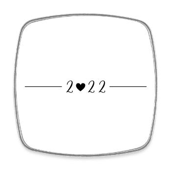 2022 heart symbol - Square fridge magnet - white - Front