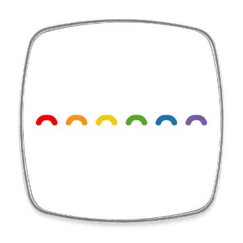 Arc-en-ciel rond arc-en-ciel - Magnet carré - blanc - Devant
