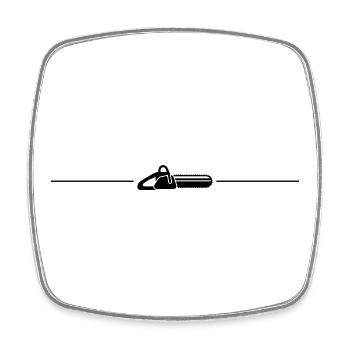 Ligne d’icônes de tronçonneuse - Magnet carré - blanc - Devant