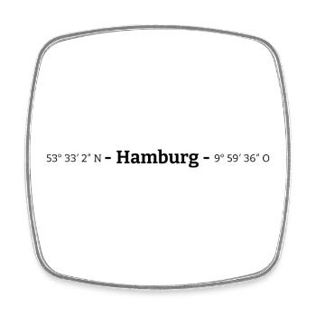 Koordinaten Stadt Hamburg Deutschland - Viereckiger Kühlschrankmagnet - Weiß - Vorne