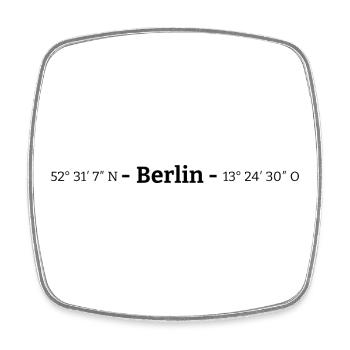 Coordinates Berlin - Square fridge magnet - white - Front