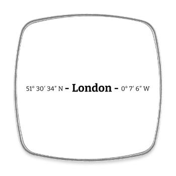 London coordinates - Square fridge magnet - white - Front