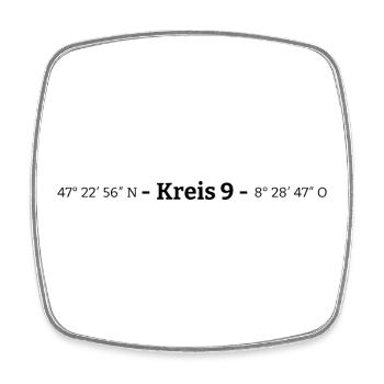 Coordinates Kreis 9 Altstetten Albisrieden Zürich - Square fridge magnet - white - Front