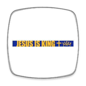 Citation de Jésus est roi - Magnet carré - blanc - Devant