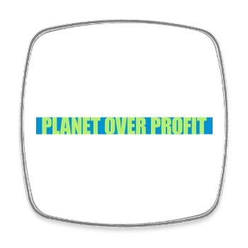 Planète sur le devis de profit - Magnet carré - blanc - Devant