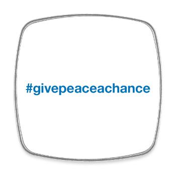 PEACE Hashtag - Viereckiger Kühlschrankmagnet - Weiß - Vorne