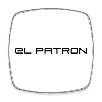 El Patron – Der Chef Look - Viereckiger Kühlschrankmagnet - Weiß - Vorne