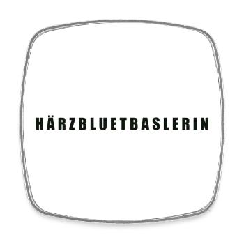 Härzbluetbaslerin Kanton Basel - Viereckiger Kühlschrankmagnet - Weiß - Vorne