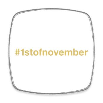 born on November 1st birthday birthday - Square fridge magnet - white - Front