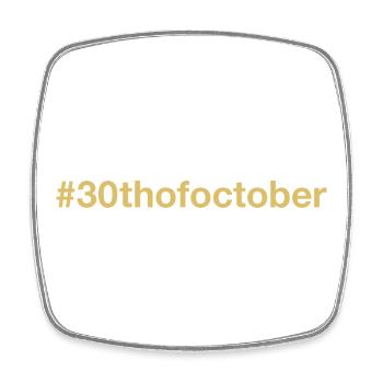 né le 30 octobre Anniversaire anniversaire - Magnet carré - blanc - Devant