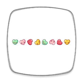 Coeurs, Symbole, Amour, Comique, Amour - Magnet carré - blanc - Devant