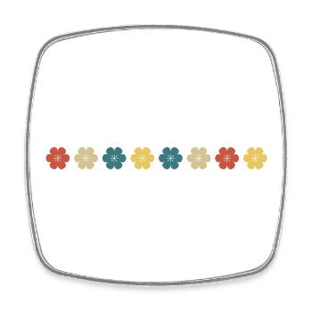 marguerite rétro vintage - Magnet carré - blanc - Devant