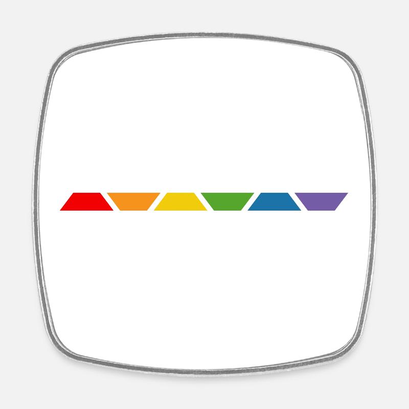 LGBT Shirt Rainbow - Viereckiger Kühlschrankmagnet - Weiß