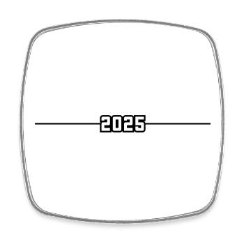 2025 Jahr - Viereckiger Kühlschrankmagnet - Weiß - Vorne