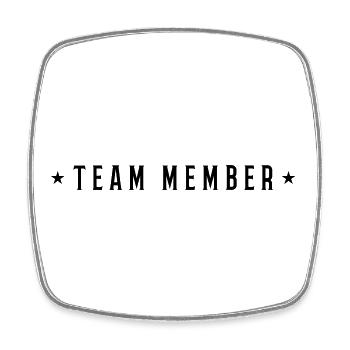 Team Member - Square fridge magnet - white - Front