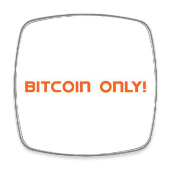 Bitcoin only! - Square fridge magnet - white - Front