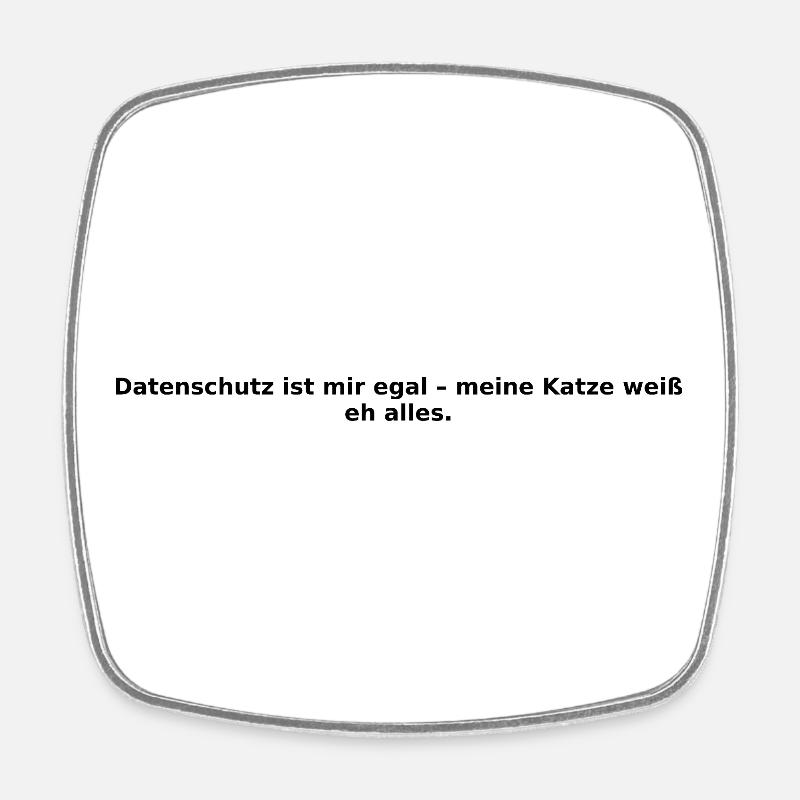 Design_Katze_Datenschutz - Square fridge magnet - white