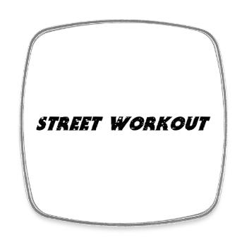 Street Workout - Square fridge magnet - white - Front