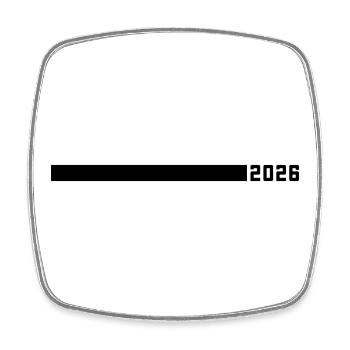 2026 year line - Square fridge magnet - white - Front